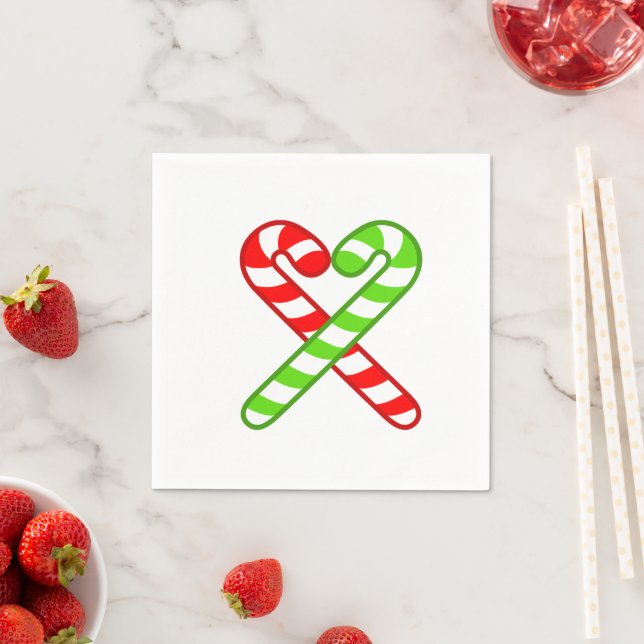 Red-Green Sweet XmaS Cool Candy Cane Serviette (Beispiel)