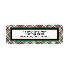 Red & Green Tartan Karierte Rücksendeadresse