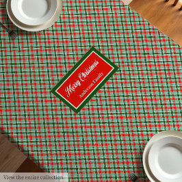Red Green Tartan Tablecloth Chic Custom Name Style Tischdecke