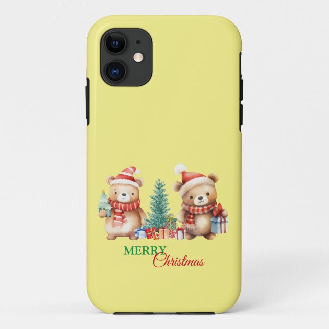 Red Green Teddy Bear Santa Merge Weihnachts-Party Case-Mate iPhone Hülle (Rückseite)