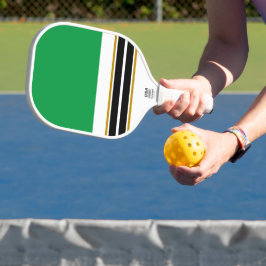 Red Green Twin Black Racing Streifen auf weiß Pickleball Schläger