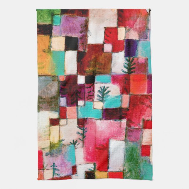 Red Green und Violet, Paul Klee Geschirrtuch (Vertikal)