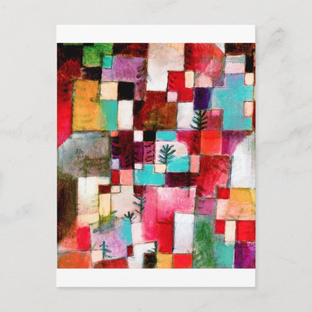 Red Green und Violet, Paul Klee Postkarte (Vorderseite)