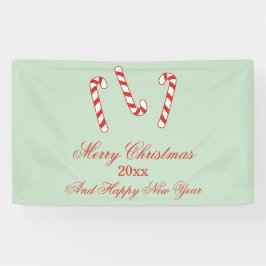 Red, Green und White Candy Canes Weihnachten Banner