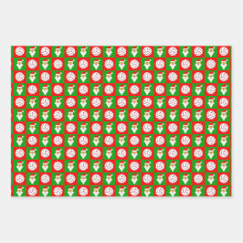 Red & Green Volleyball & Santa Matching Weihnachte Geschenkpapier Set