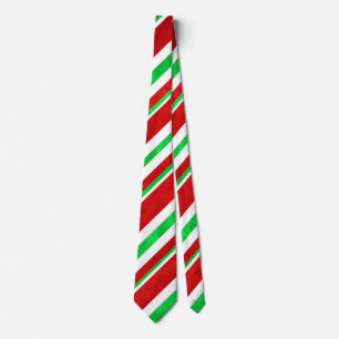 Red Green Watercolor Candy Cane Streifen 2 Krawatte