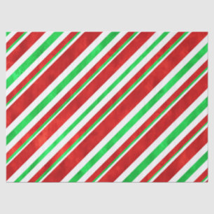 Red Green Watercolor Candy Cane Streifen 2 Seidenpapier