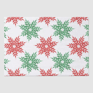 Red & Green Watercolor Snowflake Muster 2 Seidenpapier
