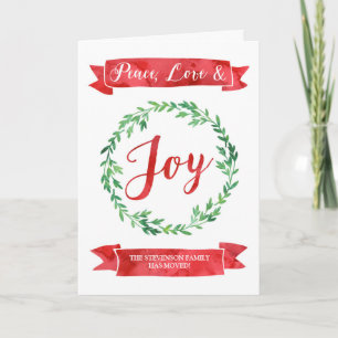 Red Green Watercolor Wreath Weihnachten Neue Adres