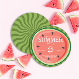 Red Green Watermelon Slices Summer Party Einladung