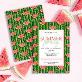 Red Green Watermelon Slices Summer Party Einladung