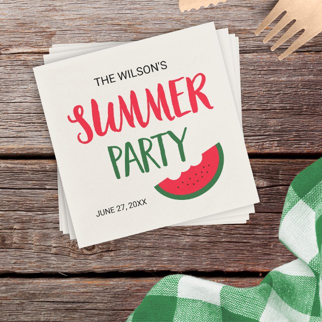Red Green Watermelon Summer Party Serviette (Von Creator hochgeladen)