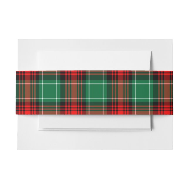 Red Green Weihnachtsfeiertag Kariertes Patchband Einladungsbanderole (Vorderseite Beispiel)
