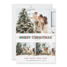 Red Green Weihnachtslicht Schnee 3 FotoCollage