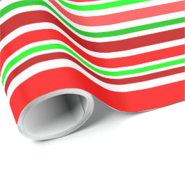 Red Green White Christmas Candy Cane Style Streife Geschenkpapier