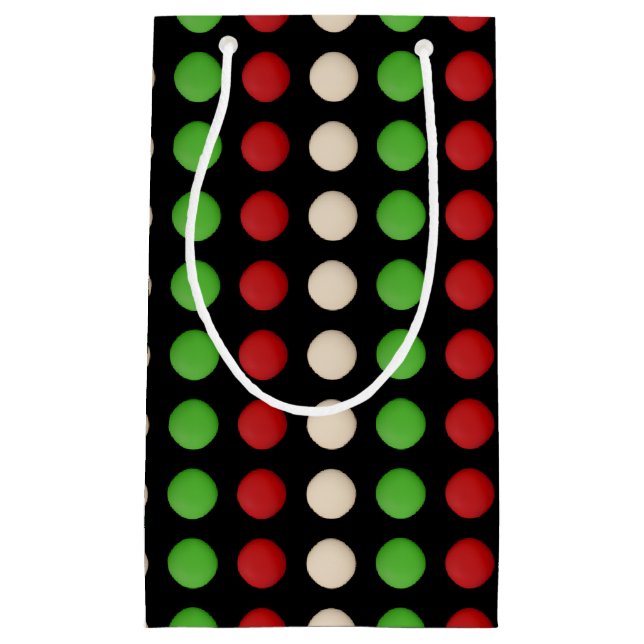 Red Green White Dot Muster Kleine Geschenktüte (Vorderseite)