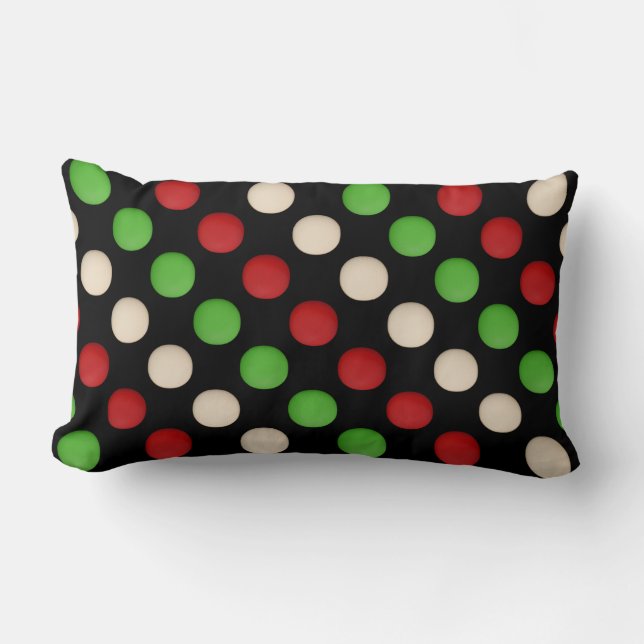 Red Green White Dot Muster Lendenkissen (Vorderseite)
