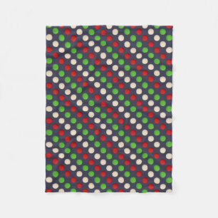 Red Green White Dots Fleecedecke