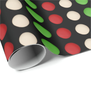 Red Green White Dots Geschenkpapier