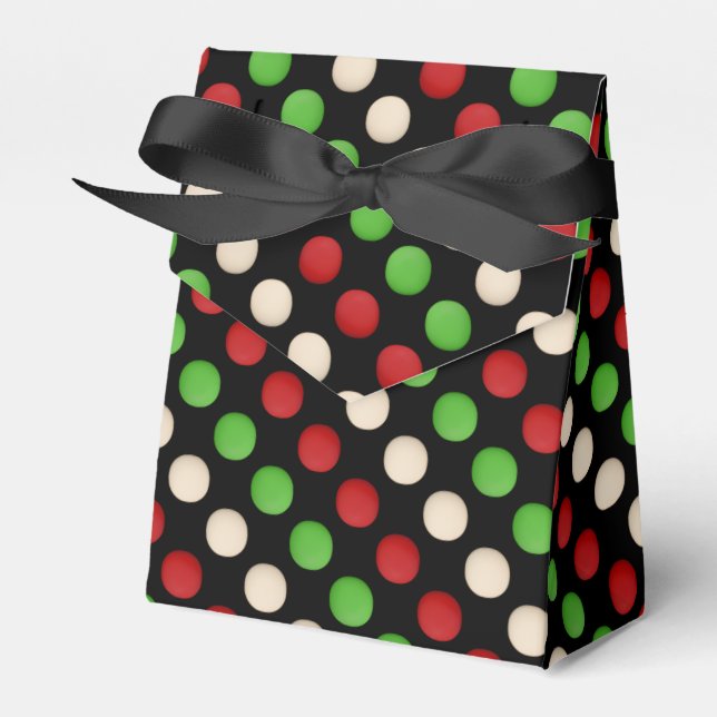 Red Green White Dots Geschenkschachtel (Vorderseite)