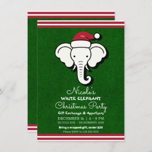 Red Green White Elephant Gift Swap Weihnachtsgesch Einladung