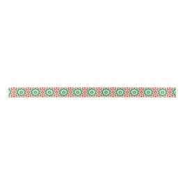 Red Green White Geometric Muster Weihnachtsband Satinband
