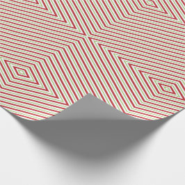 Red Green White Mirror Pattern Retro Weihnachten Geschenkpapier