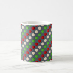 Red Green White Polka Dot Kaffeetasse