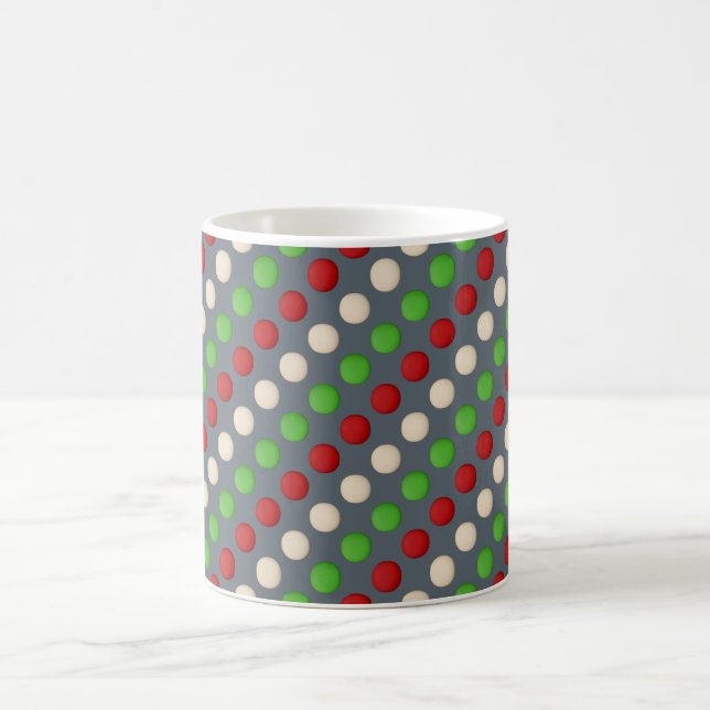 Red Green White Polka Dot Kaffeetasse (Mittel)