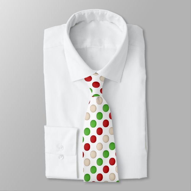 Red Green White Polka Dot Krawatte (Gebunden)