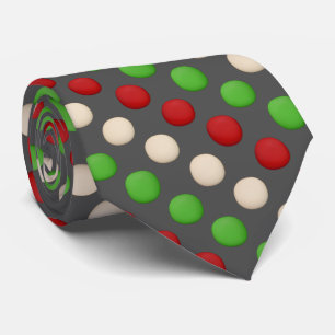 Red Green White Polka Dot Krawatte