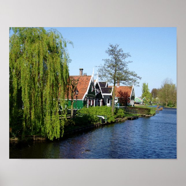 Red Green White Zaanse Schans Dutch Timber Houses Poster (Vorne)