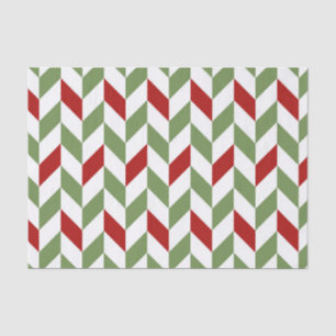 RED GREEN WHITE ZIG ZAG STRIPES SEIDENPAPIER