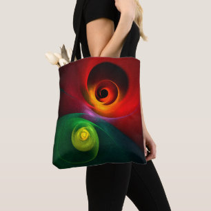 Red Green Yin Yang Modernes Abstraktes Kunstmuster