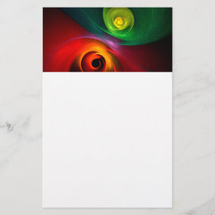 Red Green Yin Yang Modernes Abstraktes Kunstmuster Briefpapier