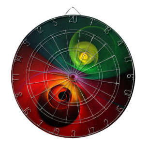 Red Green Yin Yang Modernes Abstraktes Kunstmuster Dartscheibe