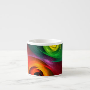 Red Green Yin Yang Modernes Abstraktes Kunstmuster Espressotasse