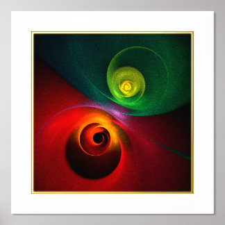 Red Green Yin Yang Modernes Abstraktes Kunstmuster Foliendrucke