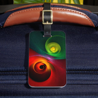 Red Green Yin Yang Modernes Abstraktes Kunstmuster Gepäckanhänger