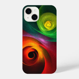 Red Green Yin Yang Modernes Abstraktes Kunstmuster iPhone 14 Hülle