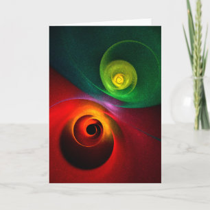 Red Green Yin Yang Modernes Abstraktes Kunstmuster Karte