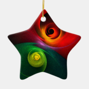 Red Green Yin Yang Modernes Abstraktes Kunstmuster Keramik Ornament