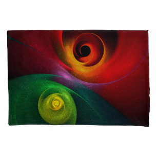 Red Green Yin Yang Modernes Abstraktes Kunstmuster Kissenbezug