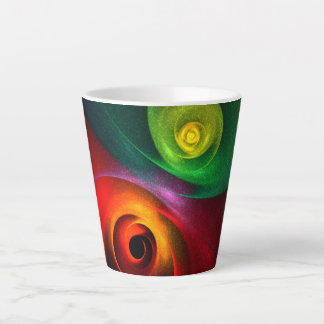 Red Green Yin Yang Modernes Abstraktes Kunstmuster Milchtasse
