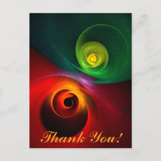 Red Green Yin Yang Modernes Abstraktes Kunstmuster Postkarte