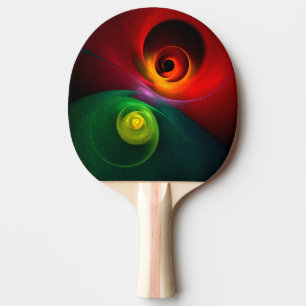 Red Green Yin Yang Modernes Abstraktes Kunstmuster Tischtennis Schläger