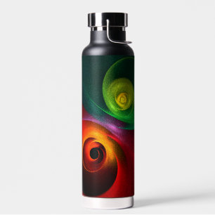 Red Green Yin Yang Modernes Abstraktes Kunstmuster Trinkflasche