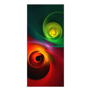 Red Green Yin Yang Modernes Abstraktes Kunstmuster Werbekarte
