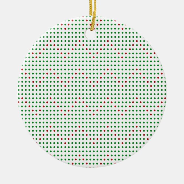 Red Green Zigzag Zickzack Dots Pattern Urlaub Keramikornament (Vorne)