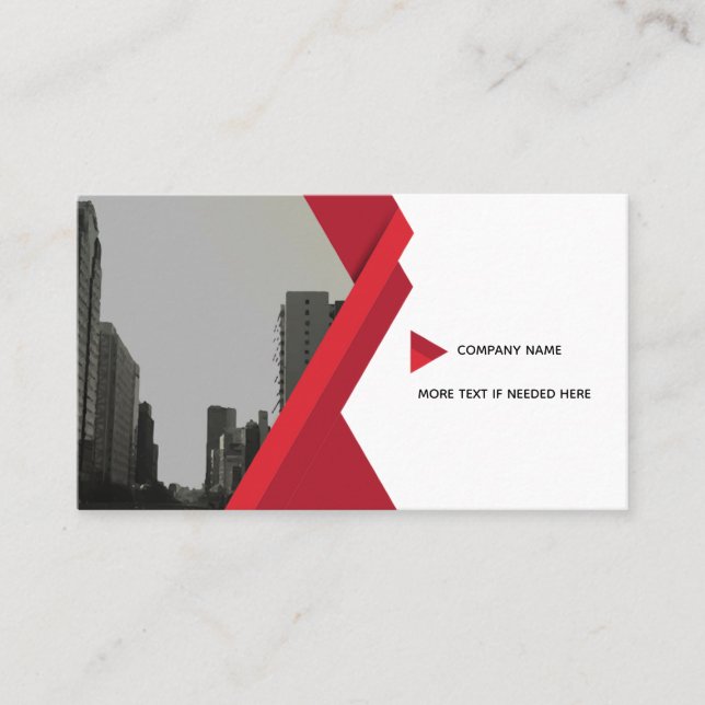 Red Grey Business Modern Card Visitenkarte (Vorderseite)